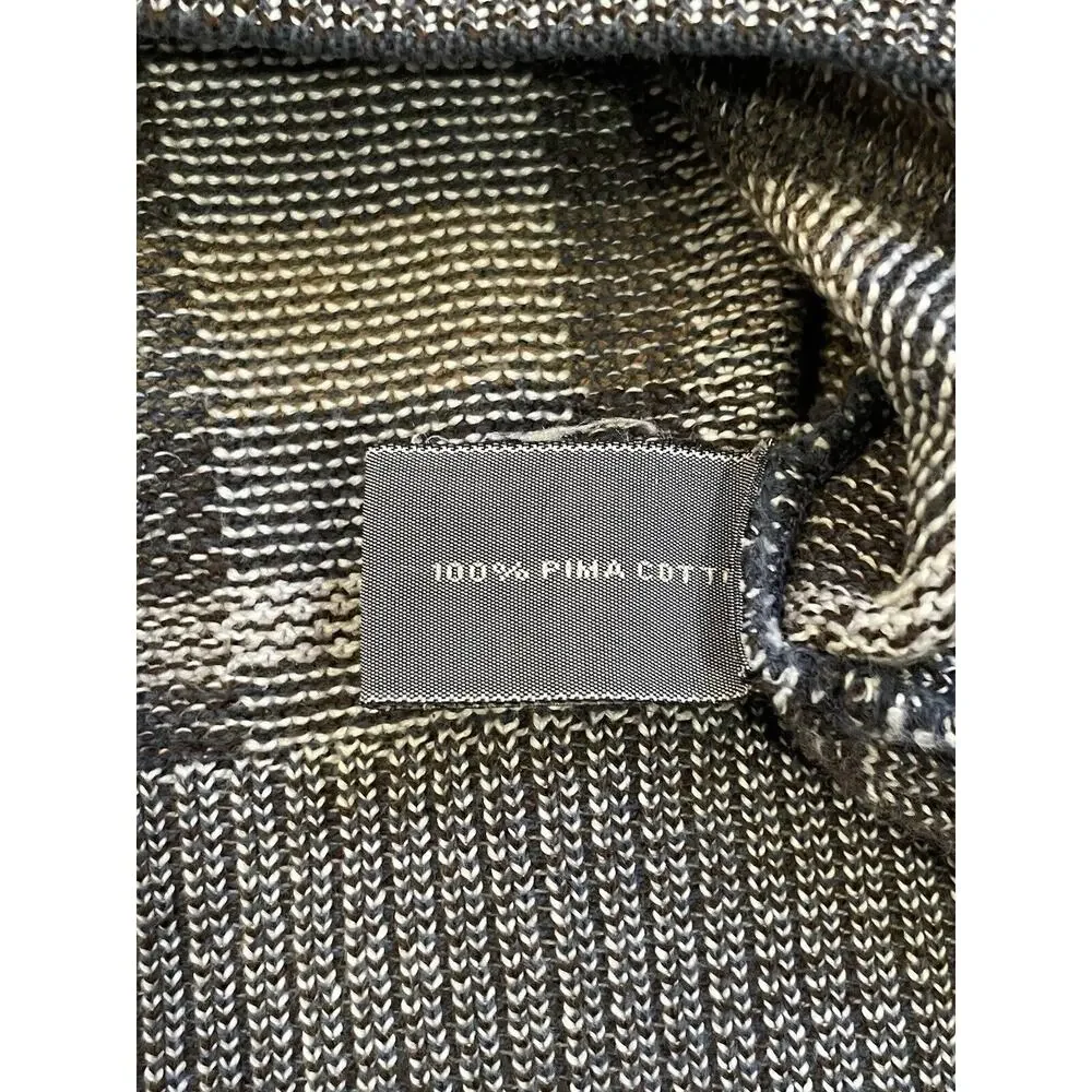 Talbots Men’s 100%‎ Pima Cotton Long Sleeve Sweater Gray Tan Size L